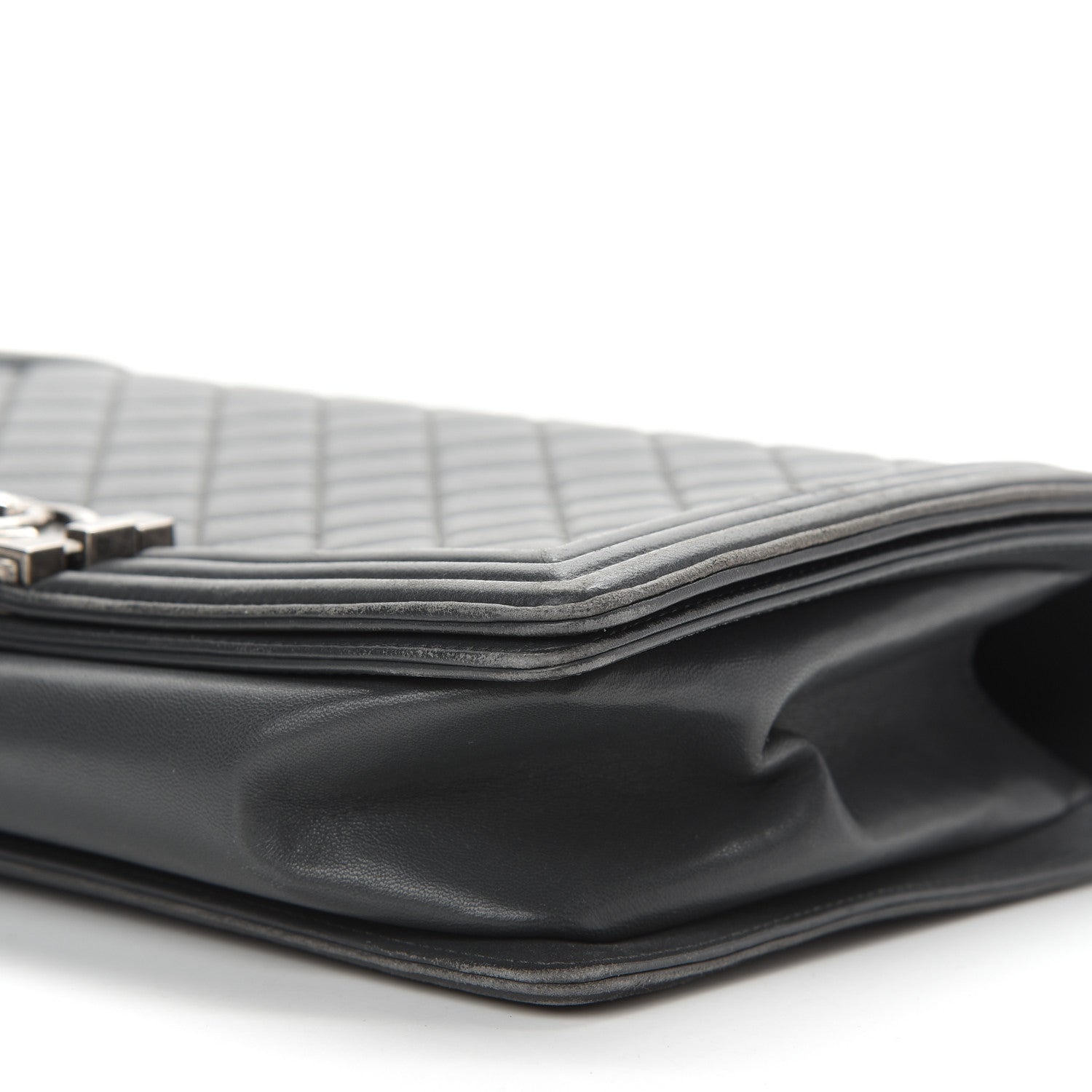 Chanel Lambskin Quilted New Medium Boy Flap Grey 9 of 10