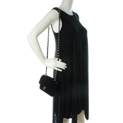 Chanel Velvet Quilted Mini Rectangular Flap Black 2 of 8
