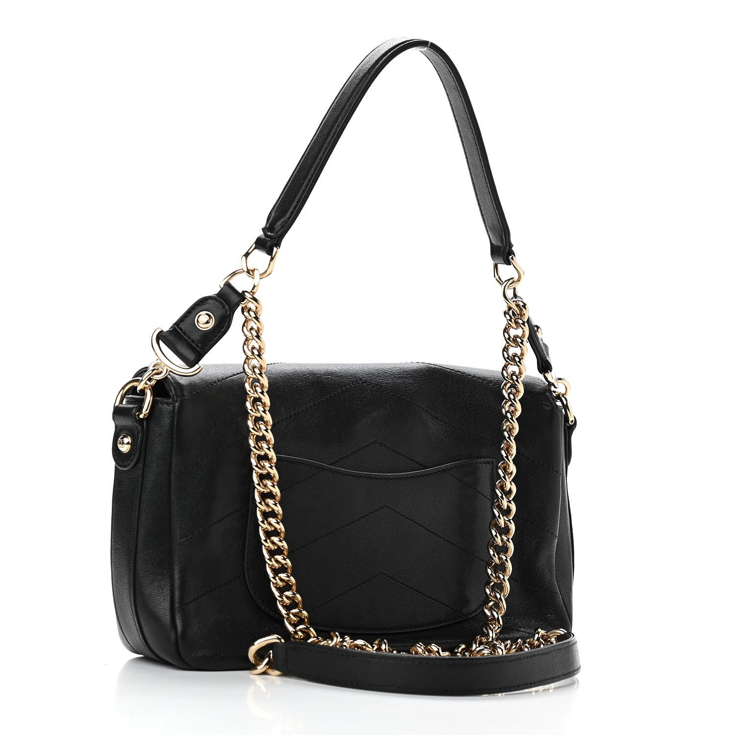 Chanel Sheepskin Chevron Quilted Mini Double Chevron Flap Black 3 of 11
