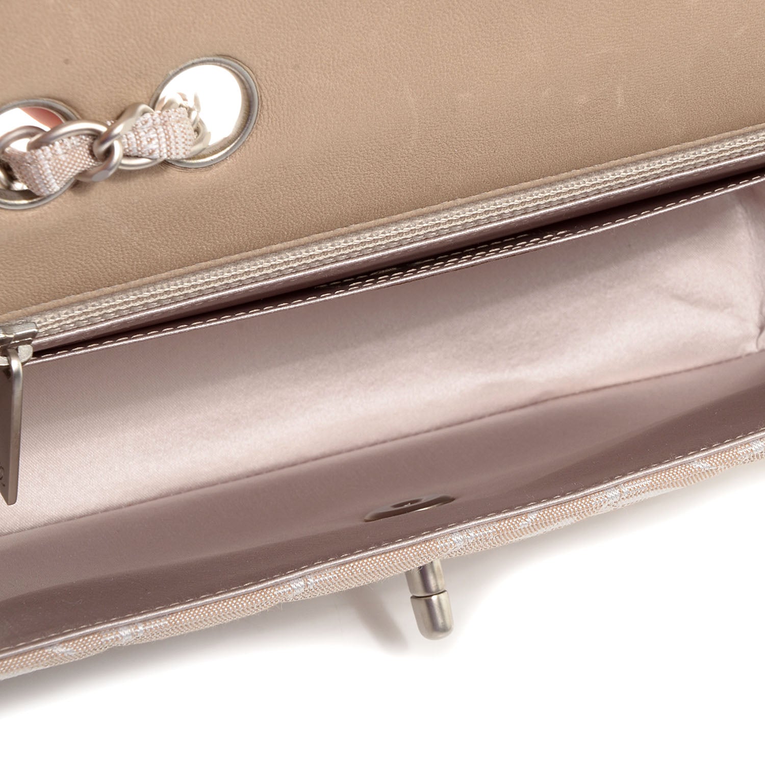 Chanel Nylon Travel Medium Flap Light Beige 5 of 8