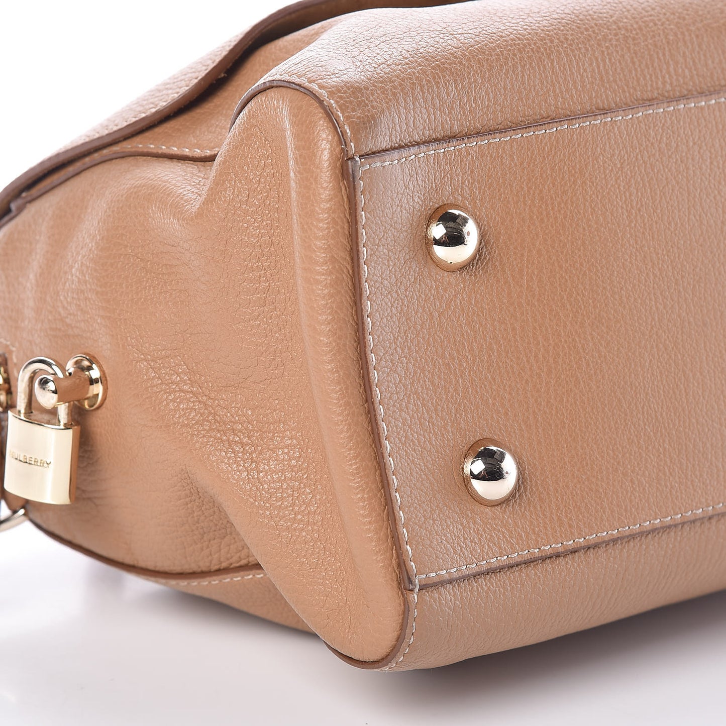 Glossy Goatskin Small Del Rey Satchel Fudge