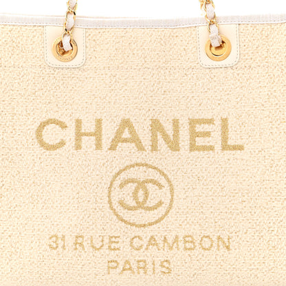 Chanel Lurex Boucle Small Deauville Tote Ivory 8 of 14
