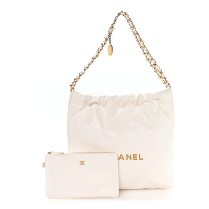 Chanel Shiny Calfskin Quilted Small Chanel 22 White 3 of 11