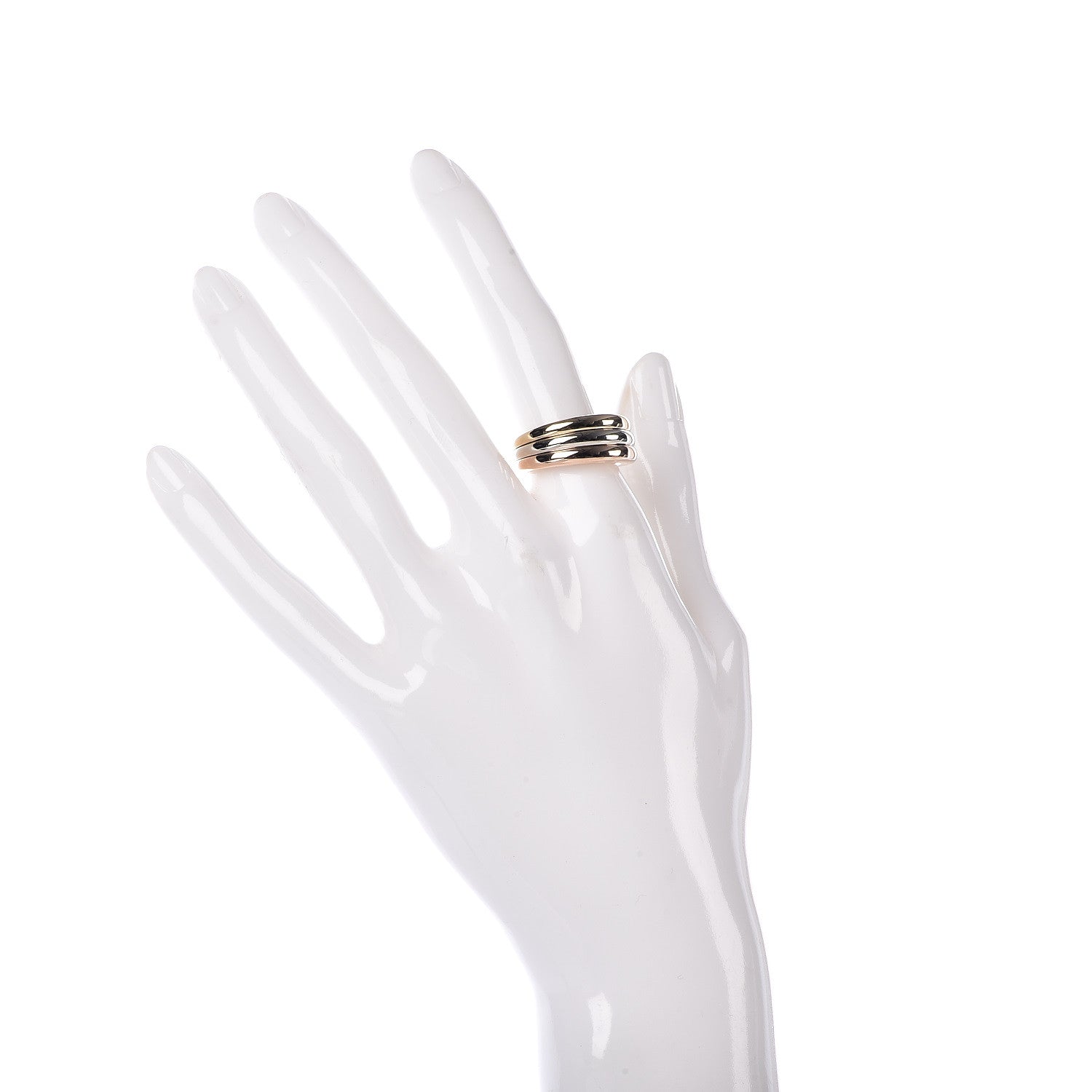 Cartier 18K Pink Yellow White Gold Triple Dome Band Ring 53 6.25 2 of 4