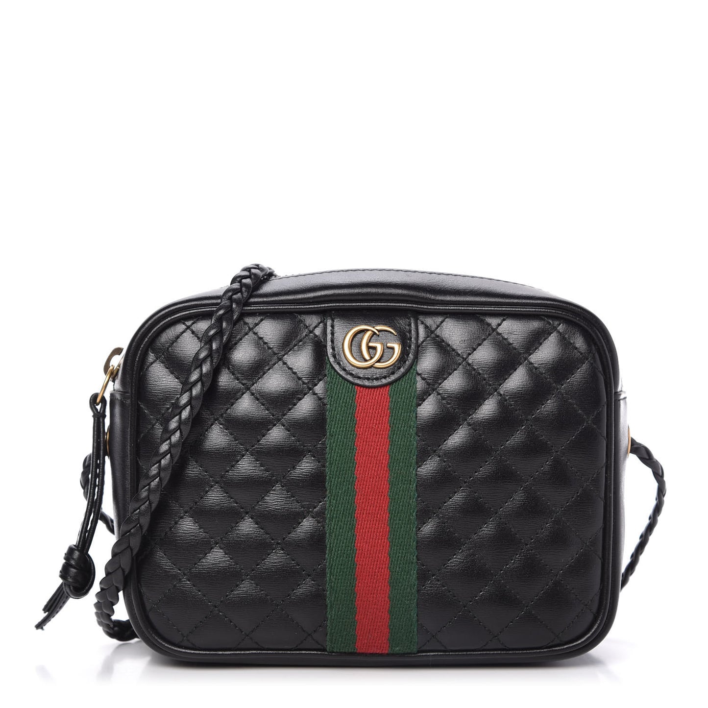 Calfskin Trapuntata Web Mini GG Shoulder Bag Black