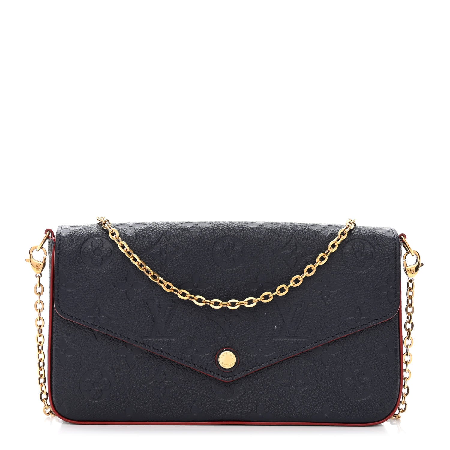 Louis Vuitton Empreinte Pochette Felicie Chain Wallet Marine Rouge 1 of 10