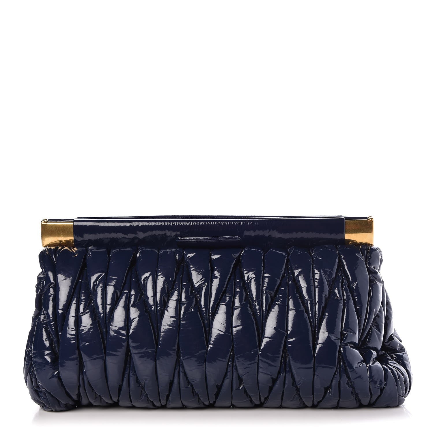 Miu Miu Patent Matelasse Clutch Bleuette 1 of 9
