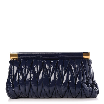 Miu Miu Patent Matelasse Clutch Bleuette 1 of 9