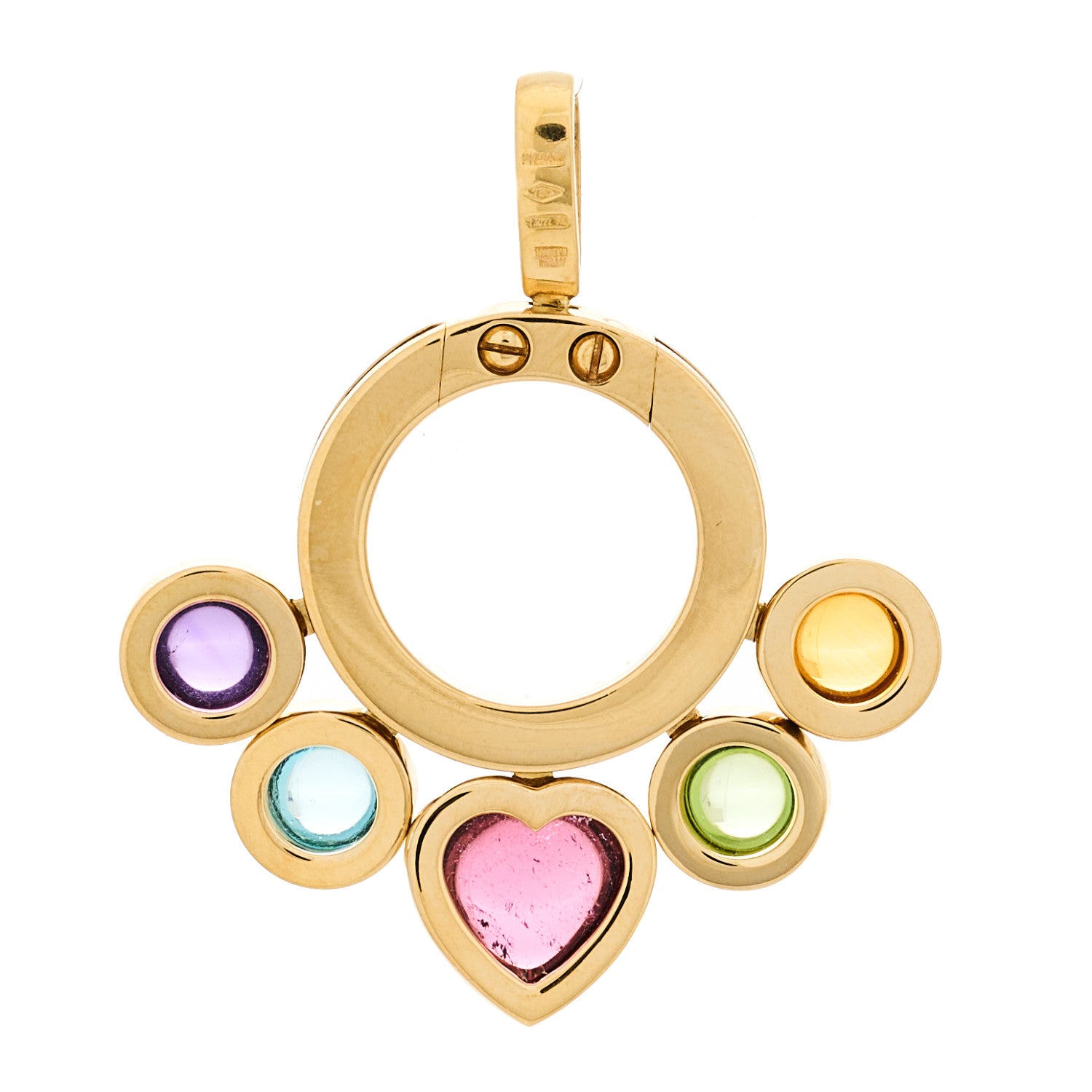 Bulgari 18K Yellow Gold Citrine Peridot Tourmaline Topaz Amethyst Allegra Pendant 4 of 4