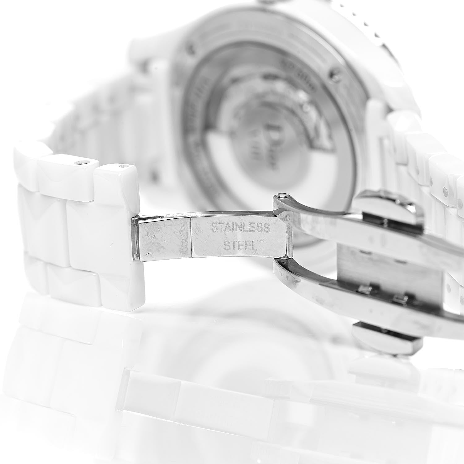 Christian Dior Stainless Steel Ceramic Diamond Mother of Pearl 33mm Dior VIII Automatic Watch White 6 of 7