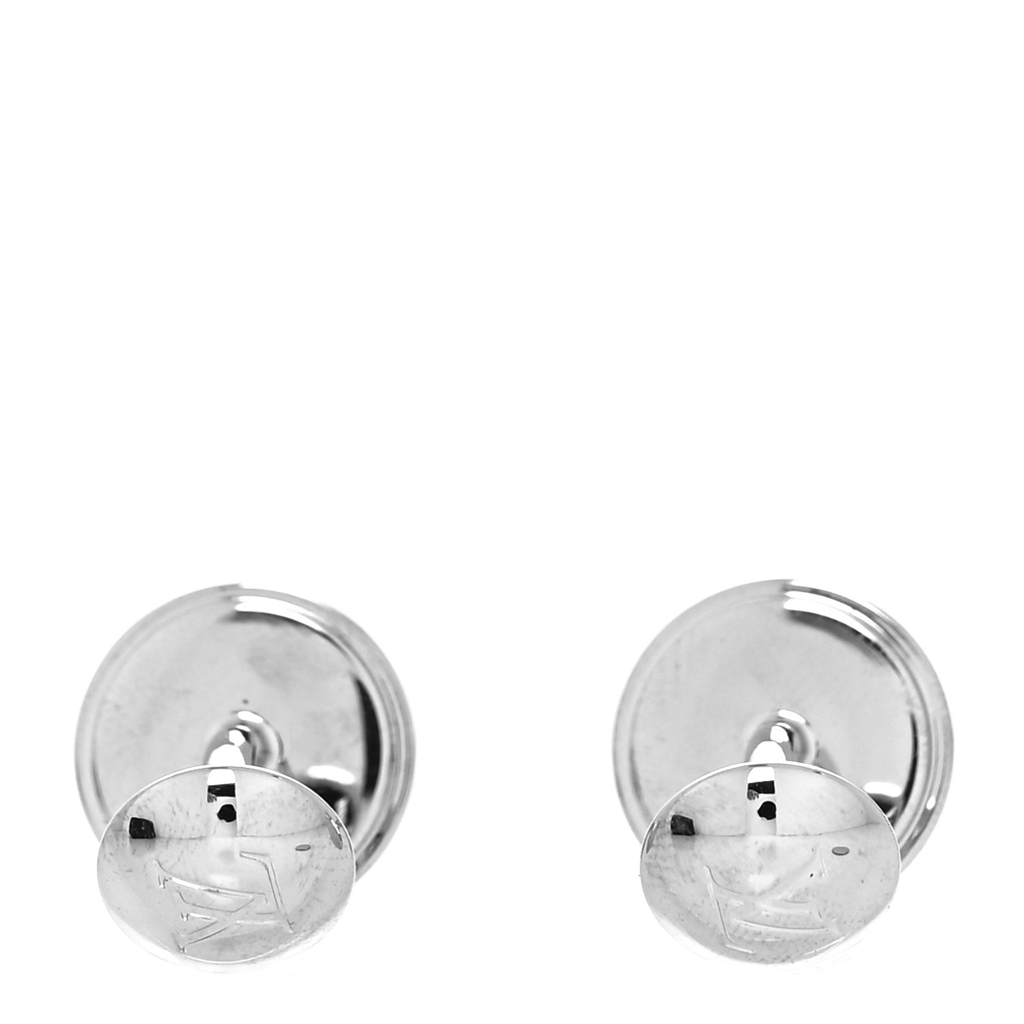 LV Travel Key Circle Cufflinks Silver