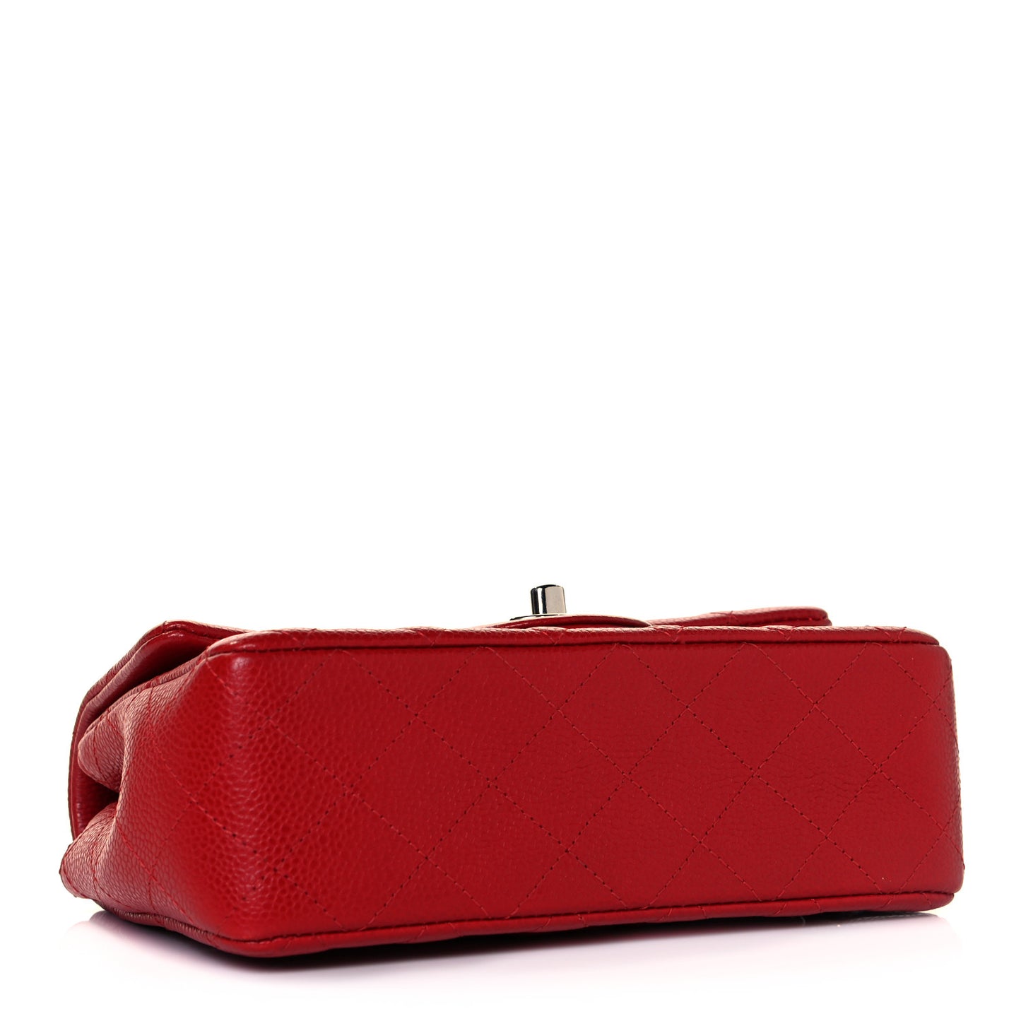 Caviar Quilted Mini Rectangular Flap Red