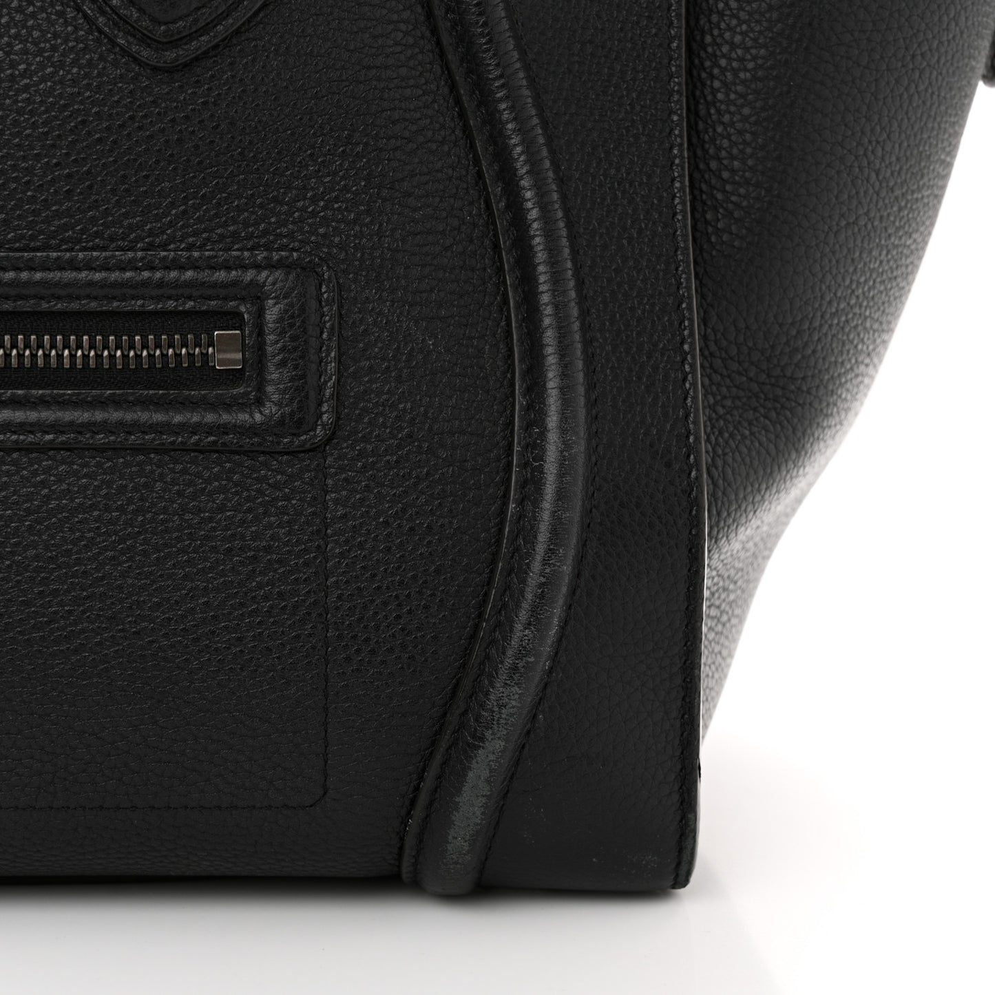 Drummed Calfskin Mini Luggage Black