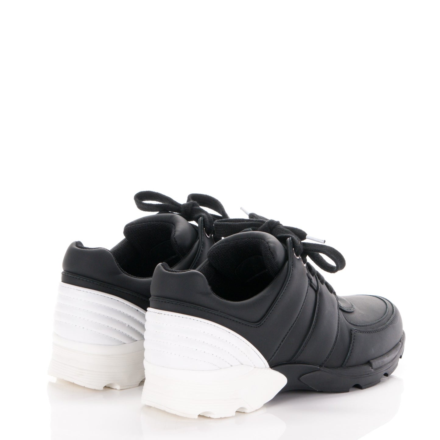 Calfskin CC Sneakers 38.5 Black White