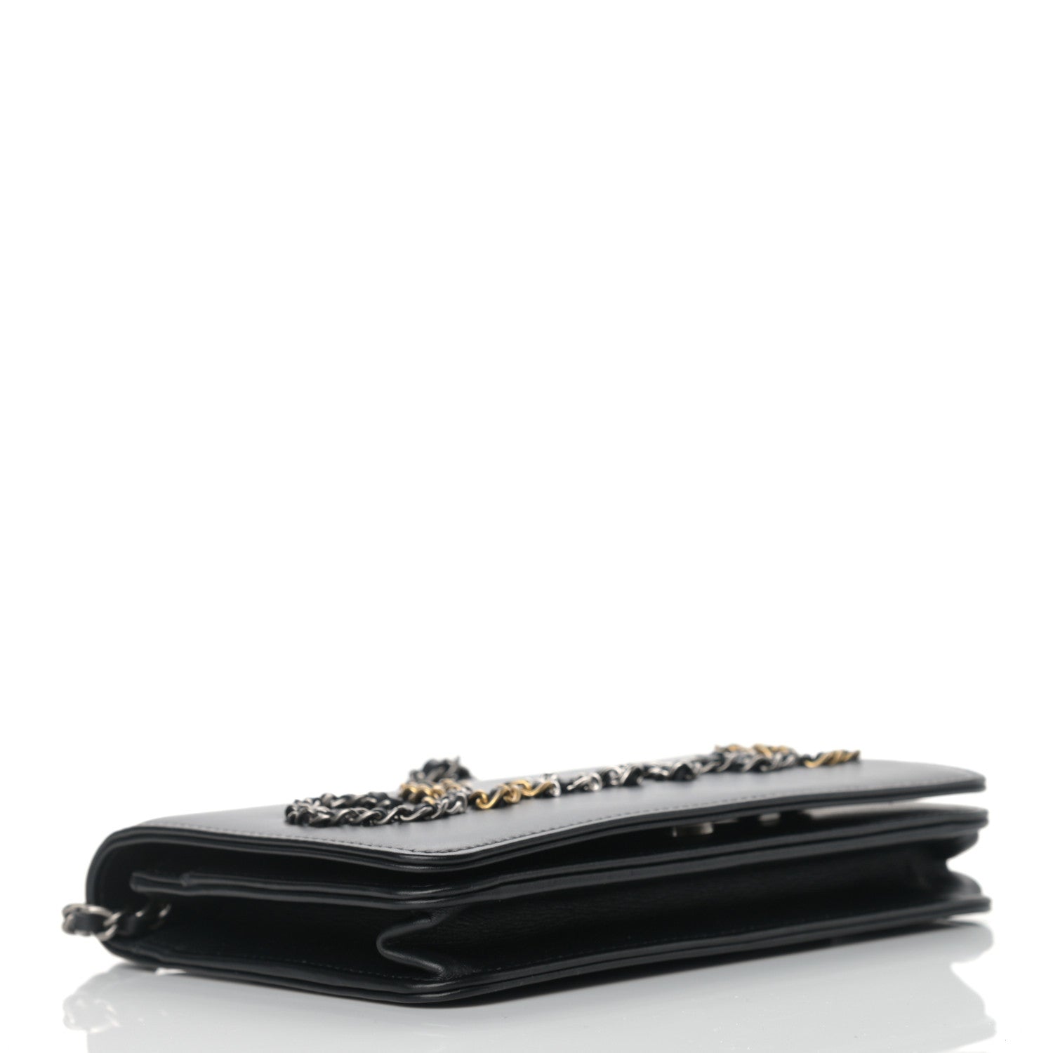 Chanel Calfskin Chain 20s Signe Wallet on Chain WOC Black 3 of 11