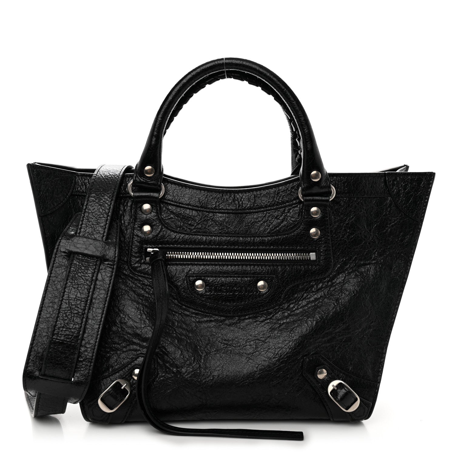 Balenciaga Agneau Arena Neo Classic Silver Hardware Medium Upside Down Tote Black 1 of 9