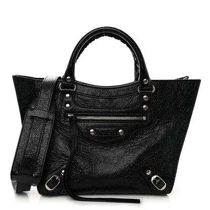 Balenciaga Agneau Arena Neo Classic Silver Hardware Medium Upside Down Tote Black 1 of 9