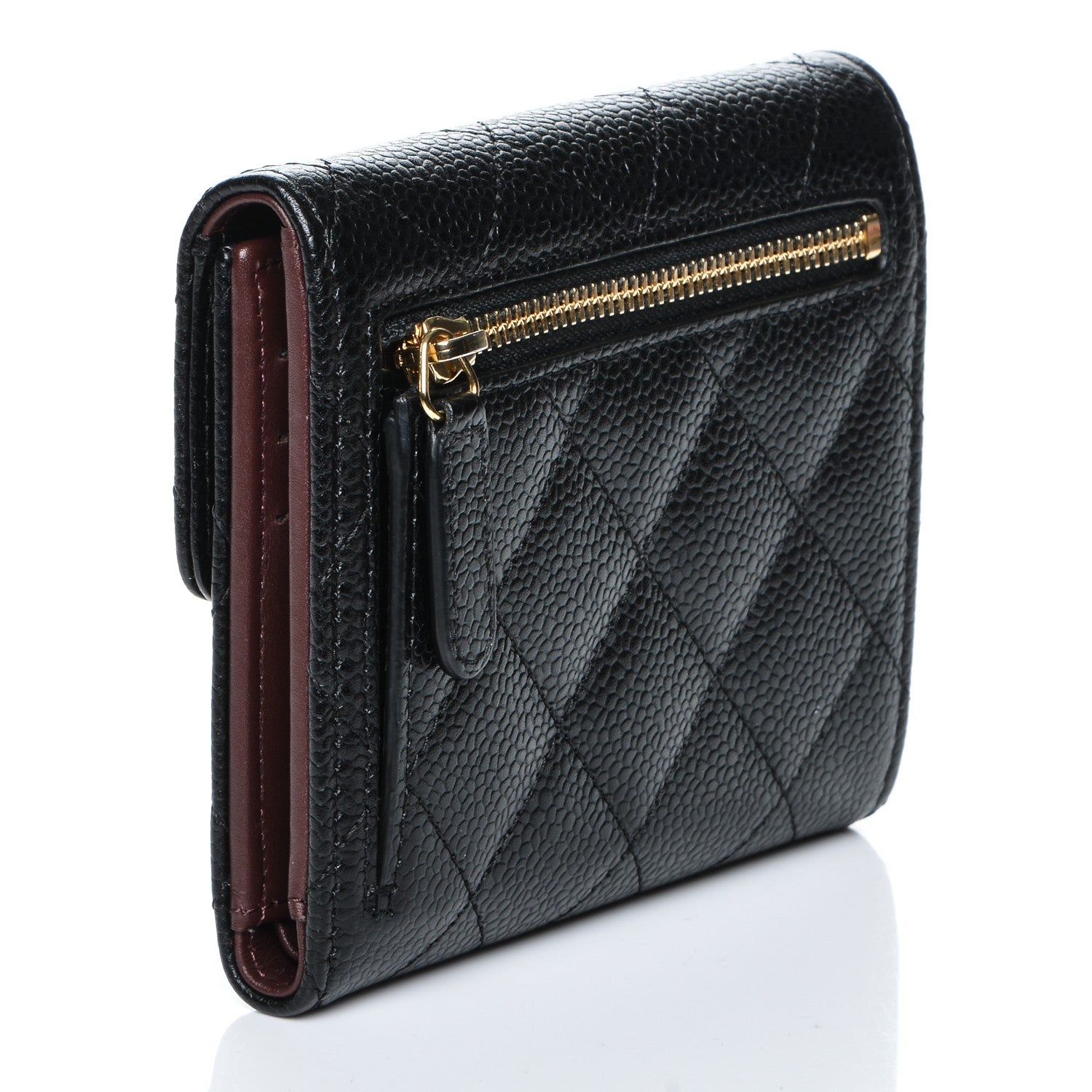 Chanel Caviar Quilted Compact Flap Wallet Black 3 of 10