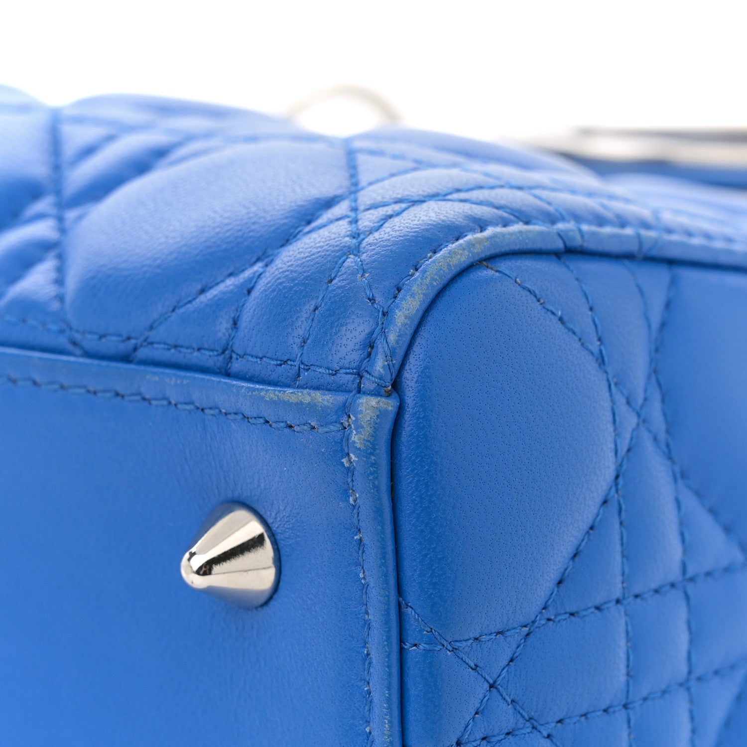 Christian Dior Lambskin Cannage Medium Lady Dior Blue Persan 15 of 15