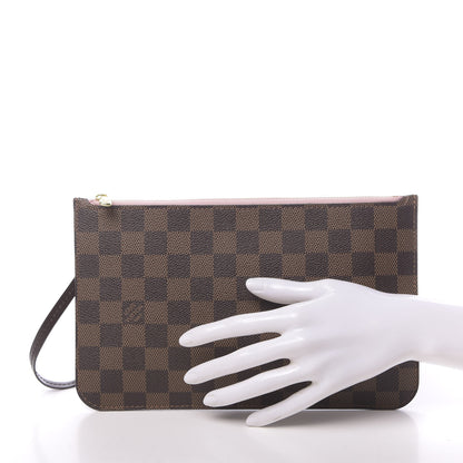 Louis Vuitton Damier Ebene Neverfull MM GM Pochette Rose Ballerine 2 of 7