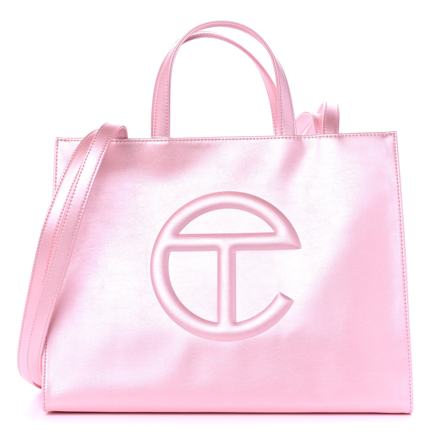 Metallic Vegan Leather Medium Shopping Bag Ballerina