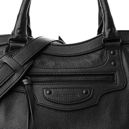 Balenciaga Grained Calfskin Neo Classic Black Hardware Large Top Handle Bag Black 8 of 14