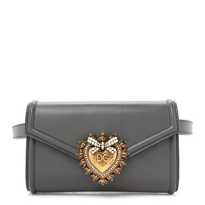 Dolce & Gabbana Agnello Vitello Devotion Belt Bag 70 28 Grey 1 of 10