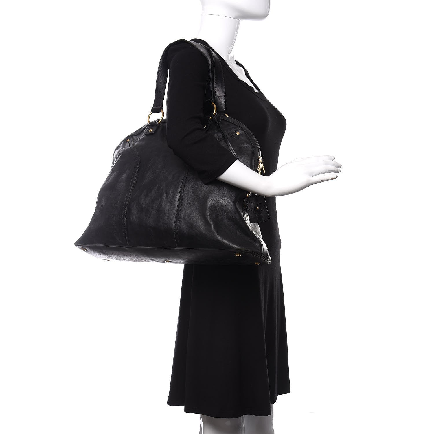 Saint Laurent Calfskin Oversized Muse Black 2 of 9