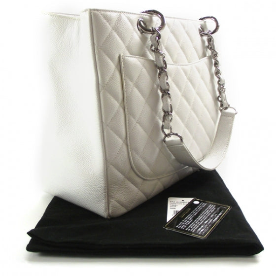 Chanel Caviar Grand Shopping Tote GST White 3 of 11