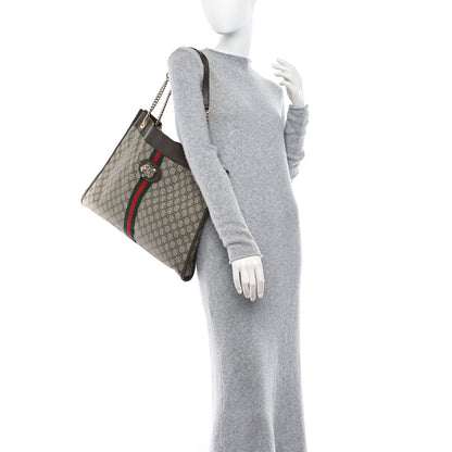 Gucci GG Supreme Monogram Large Rajah Chain Tote Beige New Acero 2 of 20