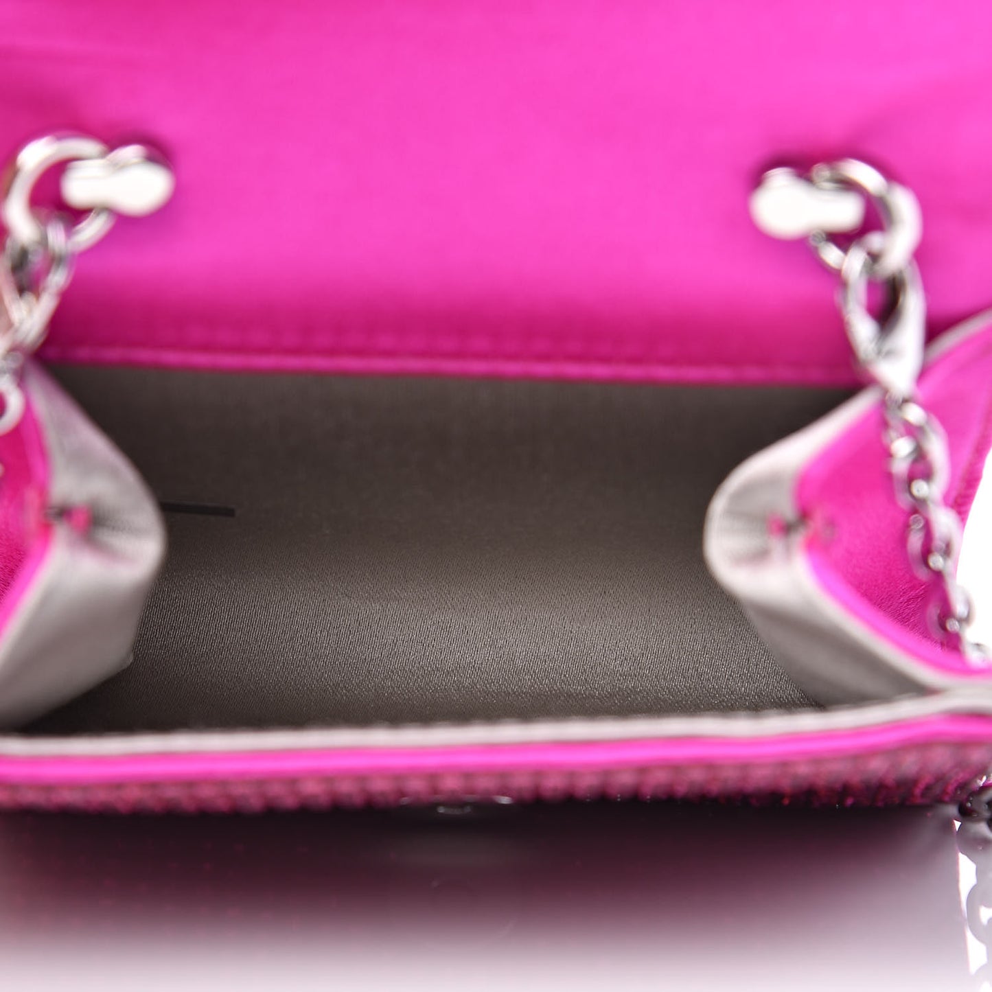 Swarovski Crystal Micro Fizzy Clutch Silver Fuchsia