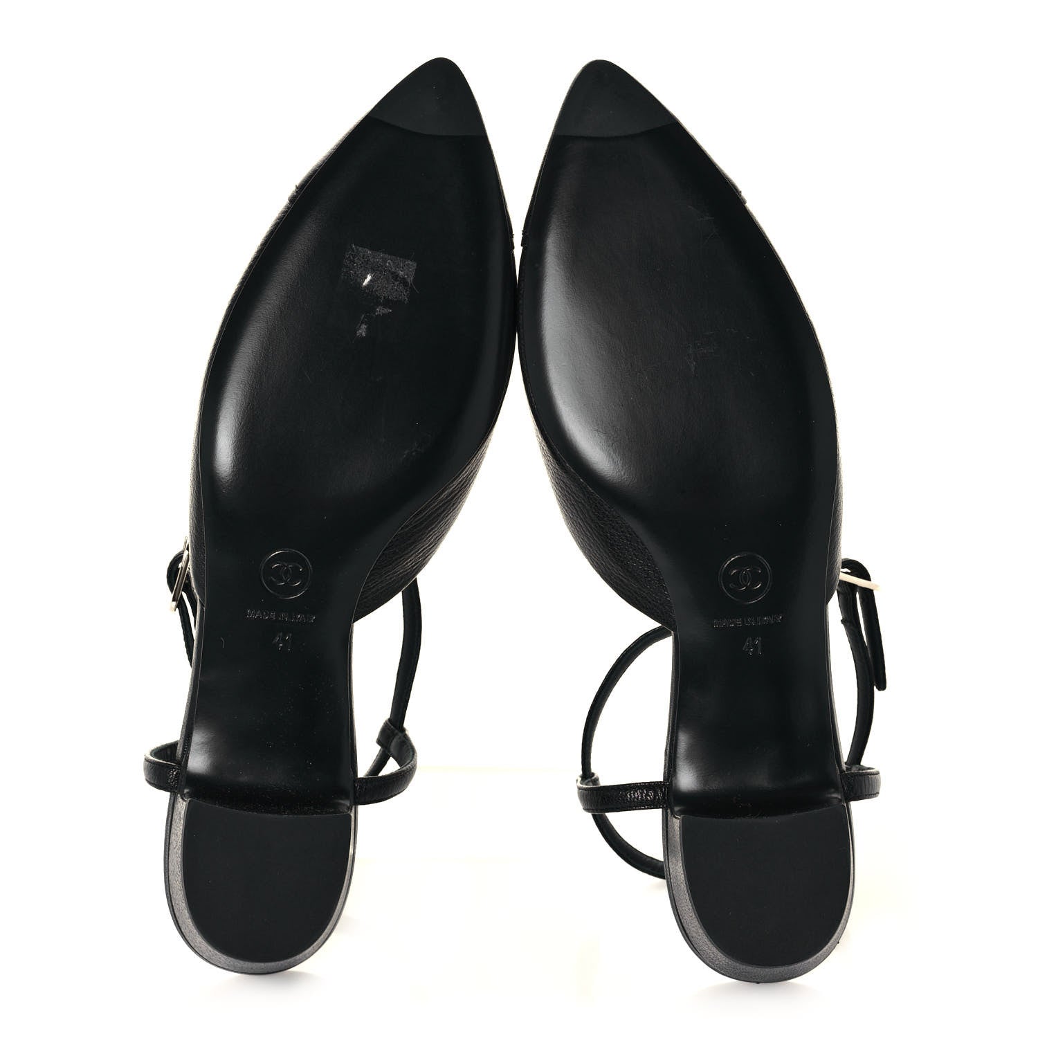 Chanel Goatskin Cap Toe T Strap Flats 41 Black 5 of 10