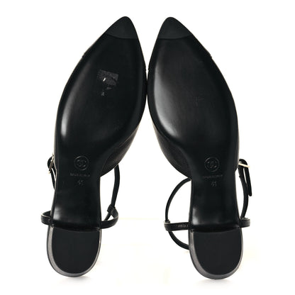 Chanel Goatskin Cap Toe T Strap Flats 41 Black 5 of 10