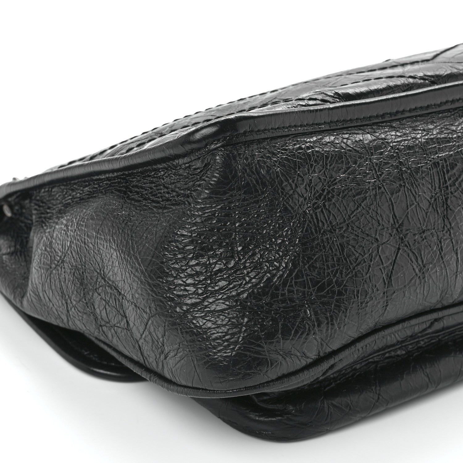 Saint Laurent Crinkled Calfskin Matelasse Monogram Medium Niki Chain Satchel Black 12 of 13