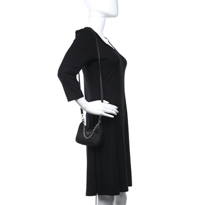 Prada Tessuto Nylon Mini Re-Edition 2000 Shoulder Bag Black 2 of 9