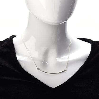 Tiffany Sterling Silver Large T Smile Pendant Necklace 2 of 4