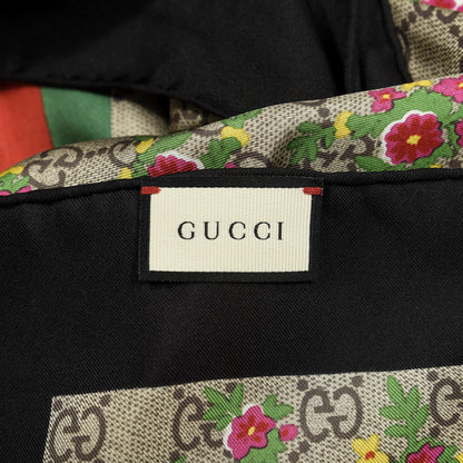 Gucci Silk Monogram Floral Web Square Scarf Black Multicolor 3 of 4