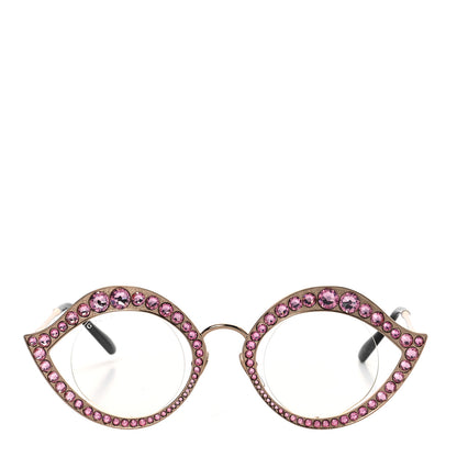 Gucci Metal Crystal Cat Eye Sunglasses GG0046S Pink 4 of 7