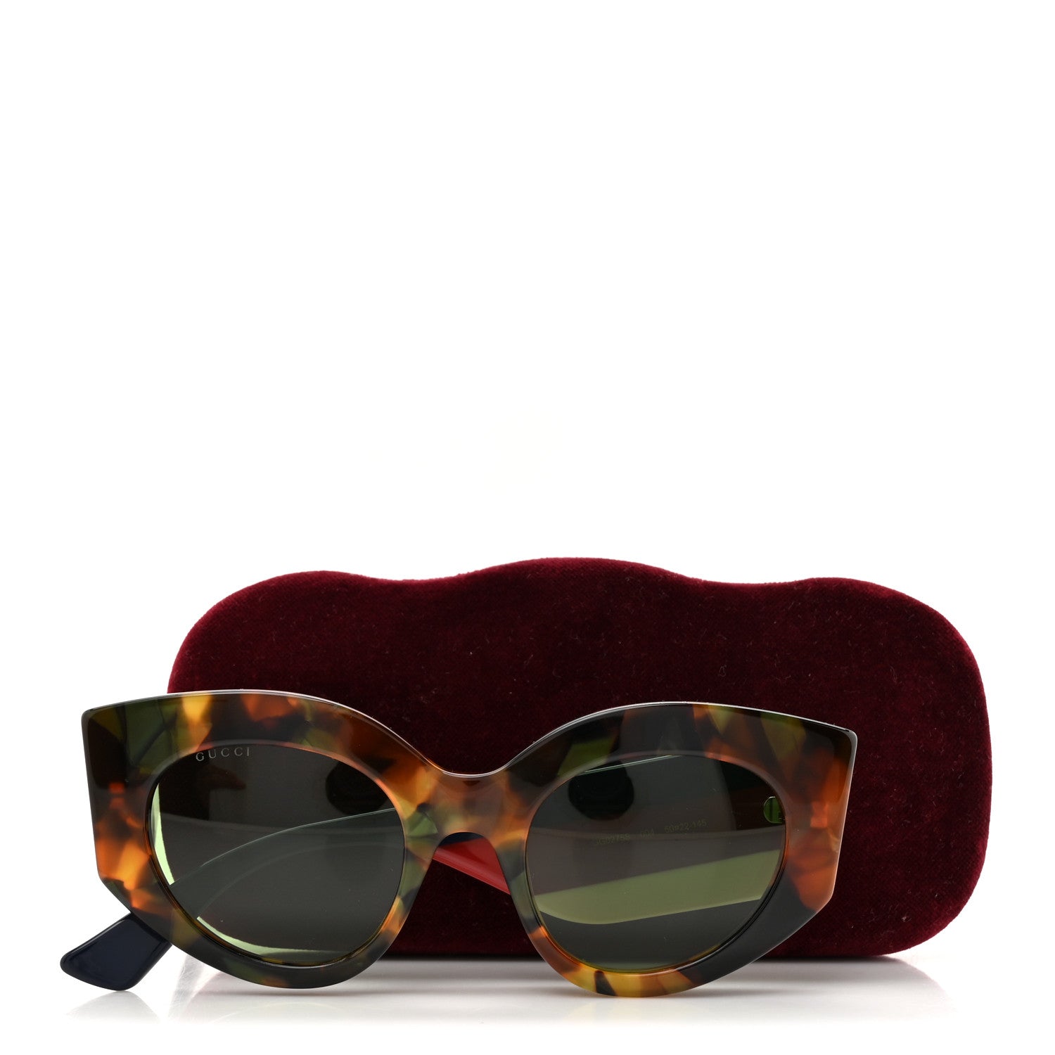 Gucci Acetate Oversized Rectangle Frame Web Sunglasses GG 0275/S Tortoise 8 of 8