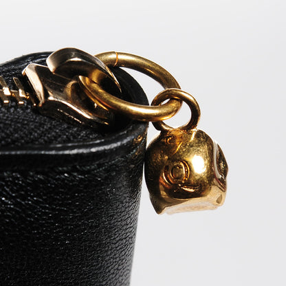 Alexander McQueen Calfskin Skull Charm Zip Around Tablet Case Black 7 of 8