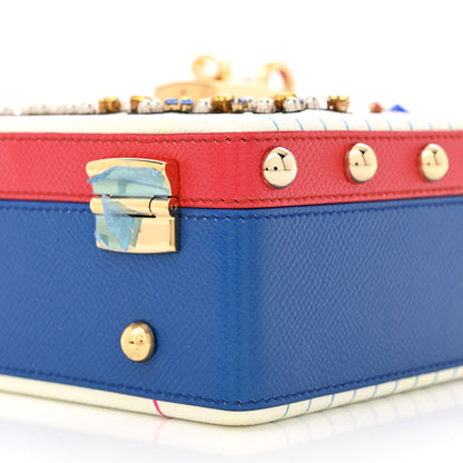 Dolce & Gabbana Dauphine Pearl Crystal DG Loves New York Box Bag White Blue Red 9 of 9