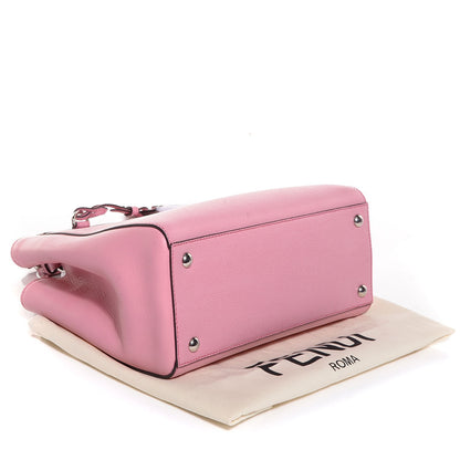 Fendi Vitello Elite Flamingo Mink Monster Charm Petite 2Jours Tote Pink Multicolor 4 of 9