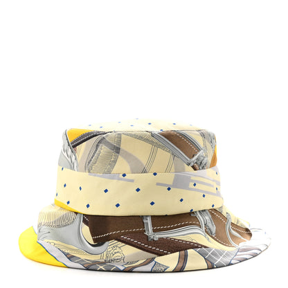 Hermes Silk Carla Patchwork Bucket Hat 58 3 of 7