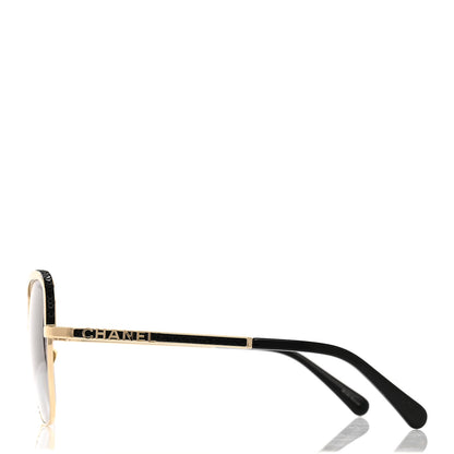 Chanel Square Frame Sequin Sunglasses 4270 Gold Black 3 of 6