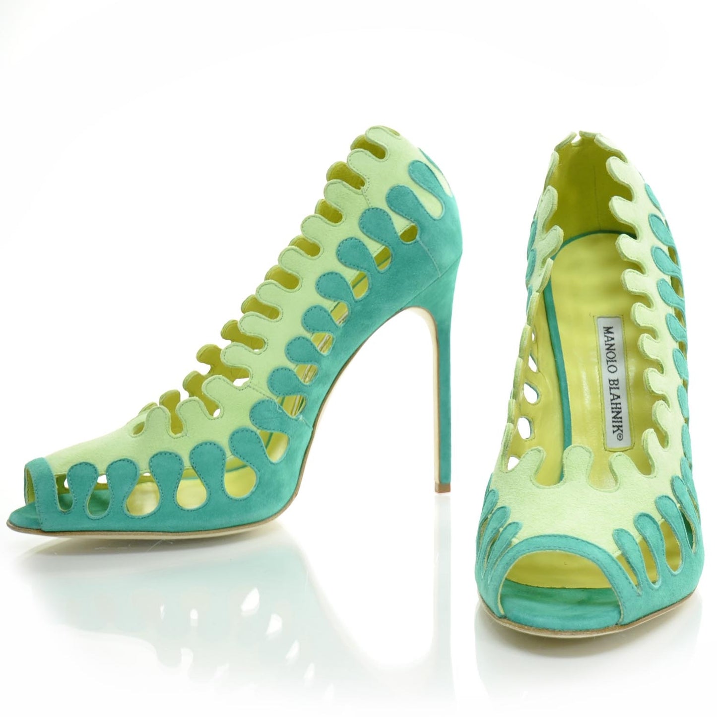 MANOLOBLAHNIKSuedeColiflorPumps40EmeraldLimeGreen