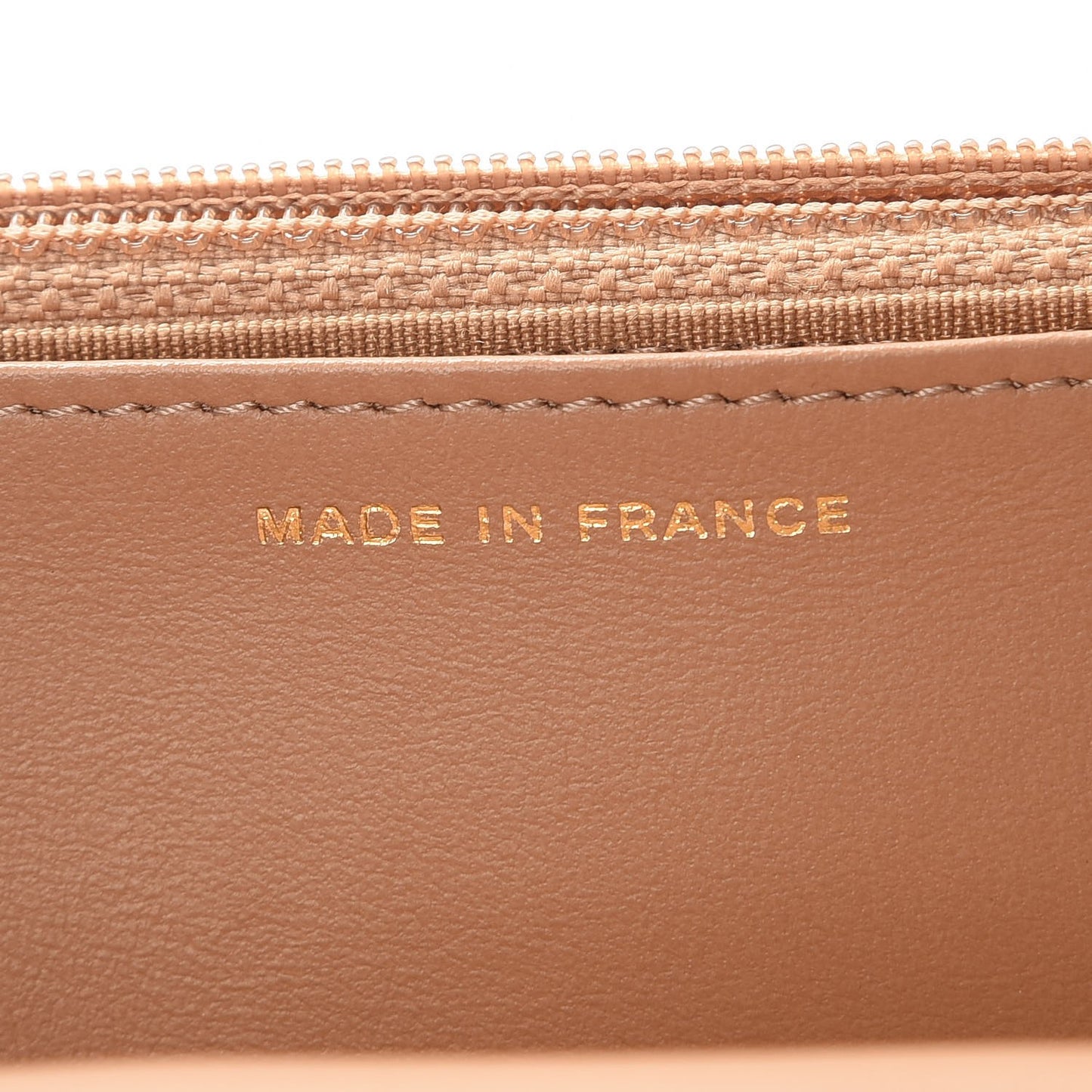 Letter Calfskin Embossed Quilted Wallet On Chain WOC Beige
