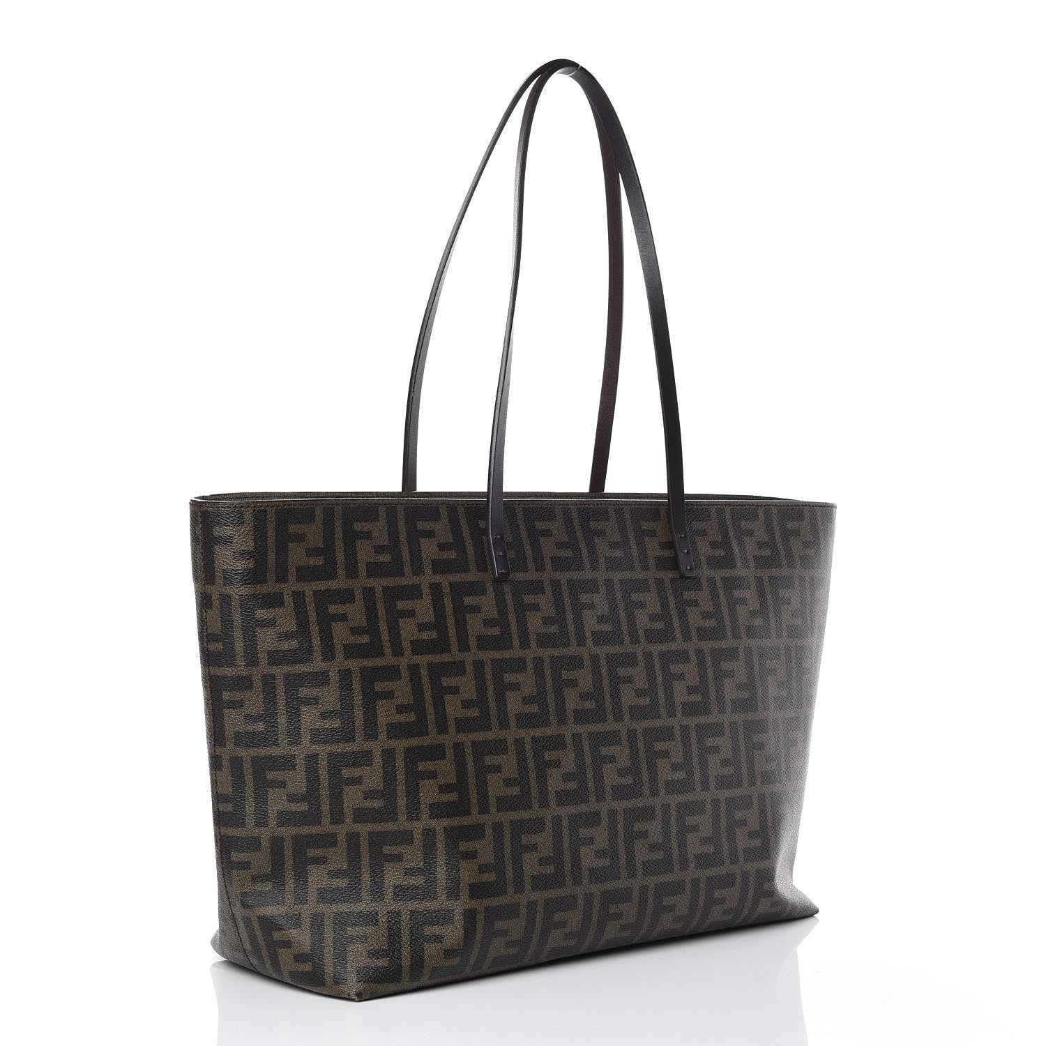Fendi Zucca Spalmati Medium Roll Tote Tobacco Moro 3 of 11