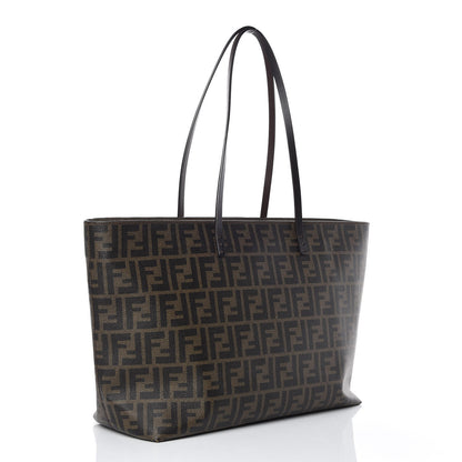 Fendi Zucca Spalmati Medium Roll Tote Tobacco Moro 3 of 11
