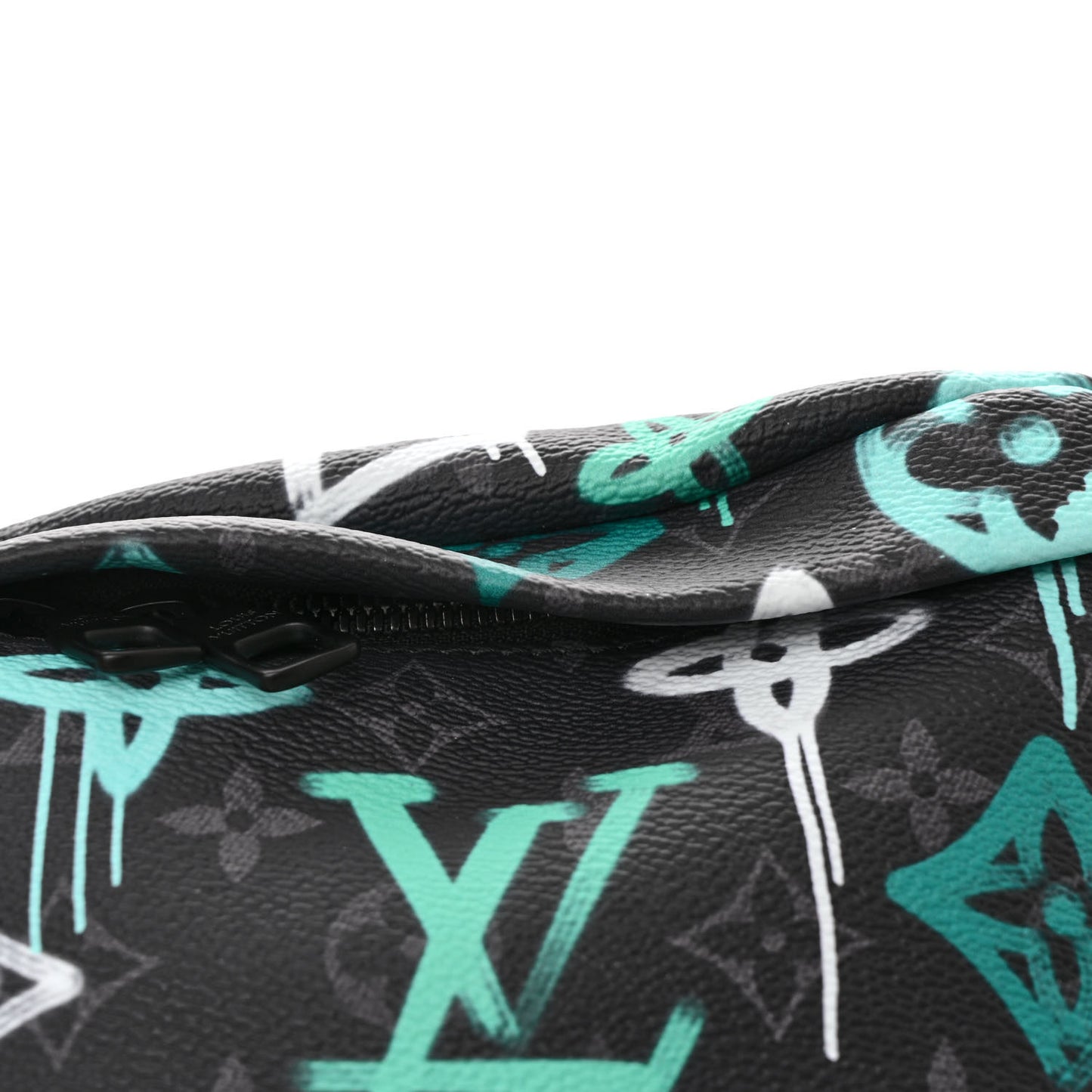 Monogram Eclipse LV Graffiti Discovery Bumbag Green Lights