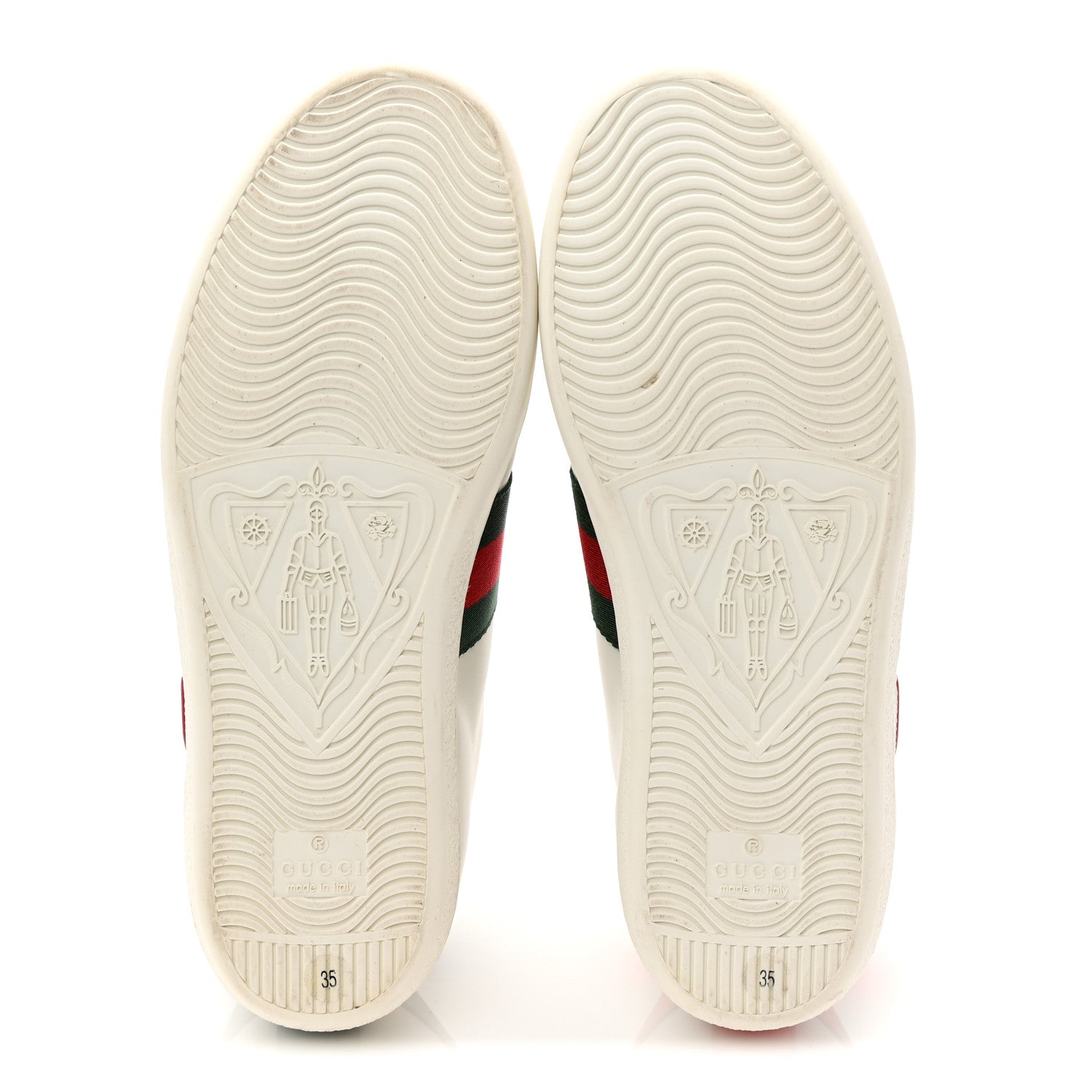Gucci Calfskin Web Heart Embroidered Womens Ace Sneakers 35 White 6 of 10